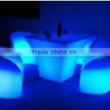 Hot Sale LED Furniture Series LED Glowing Plastic Square Table for Restaurant