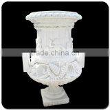 Garden Decoration Stone Carving Baby Marble Stone Flower Pot thumbnail-2