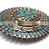 Antique Looking Fashion Hot Sale Embellished Buckle for Belts, Zinc Alloy Material Buckle With Paint Injection and Rhinestones thumbnail-3