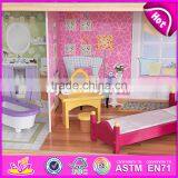 New Design Luxurious and Attractive 34 Furniture Pieces Girls Wooden Doll House Toys W06A217 thumbnail-4