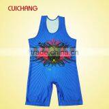 Wrestling Singlets, Custom Design Hot Sale Wrestling Singlets Wholesale Polyester Heat Transfer thumbnail-1