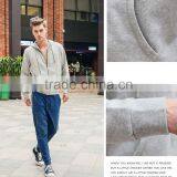 Men Pure Color Full Zip Fleece Hoodie Wholesale in Jiangxi Youth Thin Zipper Hooded Jacket thumbnail-3