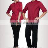 OEM Fashion Designer Poly Cotton Red Hotel Men Jacket Chef Uniform thumbnail-1