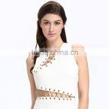 2017 New Eyelet With Golding Line Accessory Fashion Sexy Ladies Dress thumbnail-2