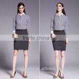 Ladies Formal Work Office Regular Fit Contrast Collar Cuff Cotton Shirt thumbnail-2