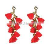 Bohemian Colorful Tassel With Rhinestone Dangle Earrings for Women Jewelry thumbnail-3