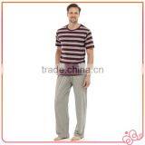 Summer 100%cotton Stripe Jersey Sleepwear for Men thumbnail-2