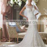 White Full Lace off Shoulder High Neck Wedding Dress Vintage thumbnail-1