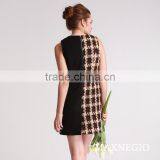 2015 Sleeveless Stitching Hawaiian Style Casualladies Check Dress thumbnail-4