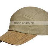 Flip up Brim Custom Cork Wood Brim 5 Panel Hat thumbnail-2