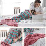 Customized High Quality Ladies Striped Hollow Mermaid Tail Blankets thumbnail-3