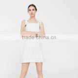 2017 Hot Style Women off Shoulder Sexy Short Square Neckline Bow Linen Dress thumbnail-3