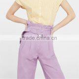 Hot Design Lavender Empire Waist Summer Trousers With Belt Loop thumbnail-4