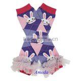 Easter Pink Purple Blue Bunny Leg Warmer With Light Pink Ruffles thumbnail-1