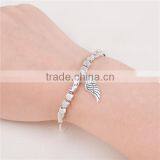 Link Cable Chain Antique Silver & Silver Plated Wing Copper Morse Code " DREAM " Bracelets thumbnail-2