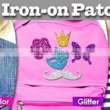 Glitter Iron on PU Patches Heat Press Patches Fabric Patch thumbnail-3