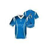Blue Football T-Shirts Teamwear, Sublimation Printing Soccer Jersey Cool Dry
