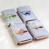 Novel Logo Custom Felt Cover With Embroidery Spiral Binding Dairy Notebook With Button thumbnail-5