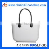 wholesale lady waterproof silicone tote bag with rope silicone bag eva