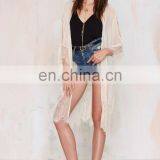 China Supplier Fashion Summer White Open Front Women Sexy Long Lace Kimono Cardigan thumbnail-5