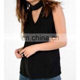 Latest New Models Blouses Fashion Neck Blouse Design With Tie Details thumbnail-1