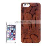 Abstract Carved Pattern & Rosewood Patch Protective Case for IPhone 6 Plus