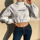 LAITE H2016 Autumn Women Sweatshirts Ladies High Collar Crop Top Sweatshirts Women Printed Clothing thumbnail-6