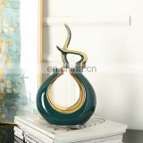 Wholesale cheap interior accessories gold green design luxury modern ceramic home decor