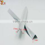 Hot sell 19*19*1mm chrome silver color L shape pvc plastic profile decor trim strip