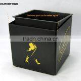 Square Double Layer Small Black Drink Plastic Ice Buckets With Lid thumbnail-3