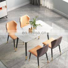 New Italian White Black Marble Rectangular Modern Luxury Designs Top Dining Room Tables Marble Dining Table thumbnail-2