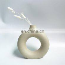 Дропшиппинг. Современный декоративный ручной арт-порцеляновый белый круглый керамический нерегулярный цветочный вазон в скандинавском стиле thumbnail-2