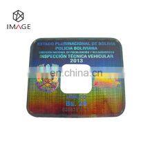 Square Custom Hologram Car Windshield Sticker With Green Color Printing