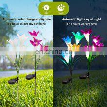 Outdoor Garden Solar Decorative Waterproof Multi Color Lily Flowers Stake LED Lights thumbnail-4