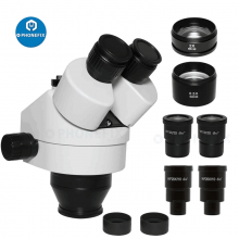 Parfocal Trinocular Microscope Lens With Auxiliary Lens