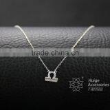 [Libra]Wholesale new fashion the zodiac libra pendant 925 sterling silver necklace