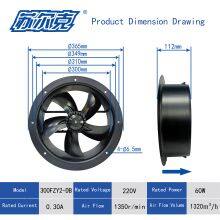 300FZY-DB 230V 400V Industrial Frequency Axial Flow Fan for Industrial Air Suction Type Small AC Cooling Fan
