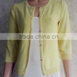Fashion Colorful Knitting Sweater Top Crew Neck Cardigan for Lady's Wear thumbnail-3