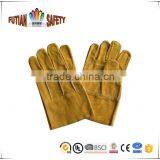 FTSAFETY yellow cow split leather working glove