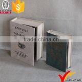 Vintage S/2 Wooden Fabric Book Box