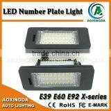 Error Free High Quality LED Number Plate Light for E39 E60 E92