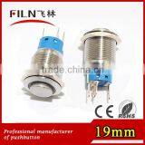 19mm stainless steel waterproof momentary switch push button with 12vdc white LED lighting