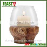 Cheap Glass Candle Holders With Wood Stand thumbnail-3