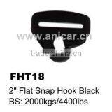 FHT17 2" Flat Snap Hook in blak for Tie Down webbing