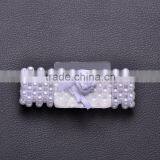 (M0865) 100pcs/lot Elastic Pearl Wedding Rhinestone Napkin Rings With Spacer,50mm Inner Size, Outer Size:55mm,pure White Pearl thumbnail-1