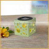 Mini Ceramic Solar Led Lantern Rechargeable Lights for Garden Ornaments