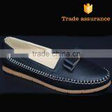 daily use leather flat tpr round toe fancy women loafer shoes