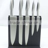 6 Pcs Kitchen Knife Set With Magnetic Board Black thumbnail-1