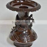 High Quality and BeautifulDragon and Bamboo Design Vase , Incense Burner , and Candlestick Set Made in Japan thumbnail-2