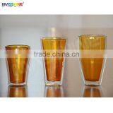 Unique Manufacturer Mouthblown Borosilicate Color Double Wall Glass Drinkware Cup